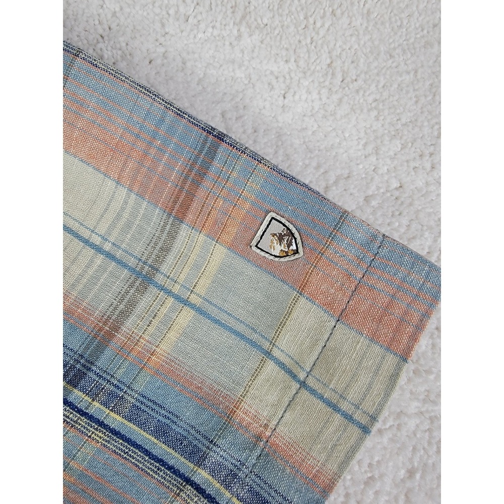 Kuhl Plaid Shirt Mens XL Blue Orange Excellent‎ Short Sleeve Linen Cotton 7218 - Picture 5 of 10